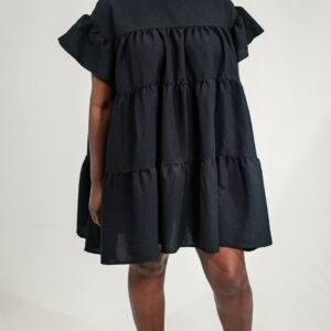 Tiered Mini Black Dress